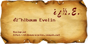Öhlbaum Evelin névjegykártya